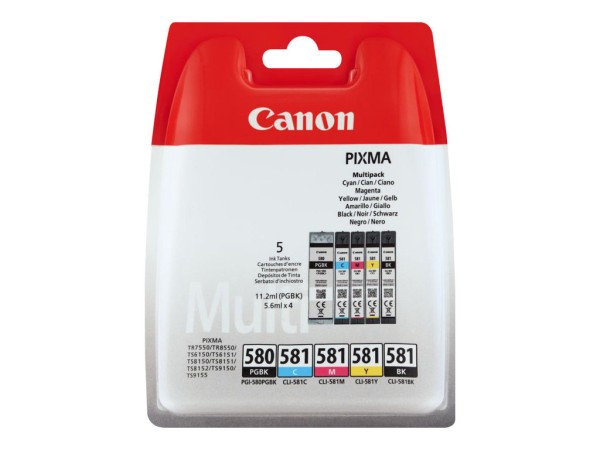 CANON CANON PGI 580 PGBK/CLI 581 CMYBK Multipack 5er Pack Schwarz, Gelb, Cyan, Magenta Tintenbehälter