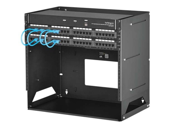 STARTECH.COM Wandmontage Server Rack mit Fachboden - 4HE - Anpassbar von 30 WALLSHELF8U