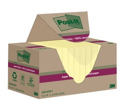 Post-it Super Sticky Recycling Notes, 76 x 76 mm, gelb