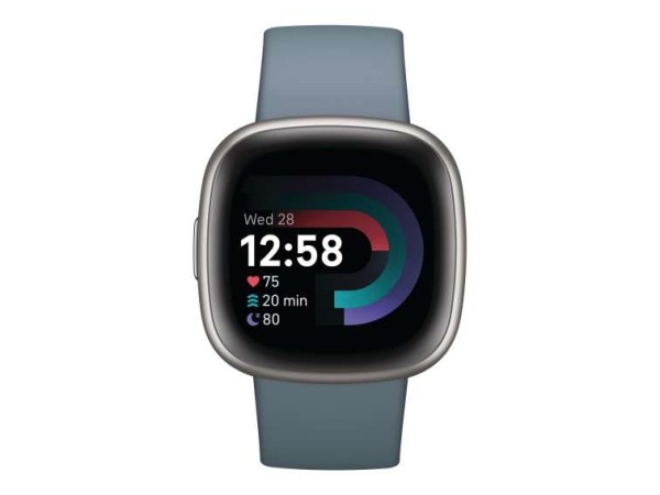 FITBIT Versa 4 Smartwatch Silver Blue Android FB523SRAG
