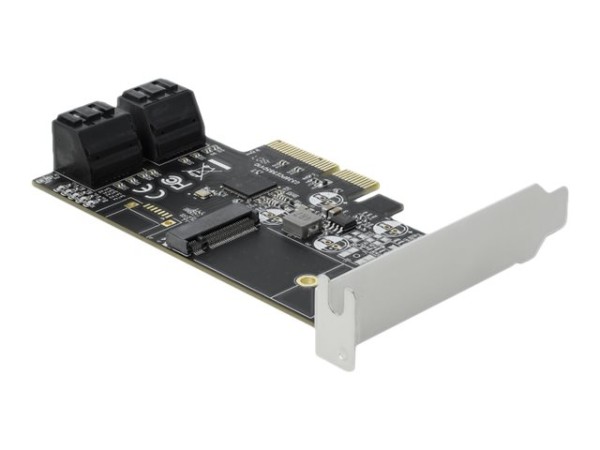DELOCK DELOCK 4 Port SATA und 1 Slot M.2 Key B PCI Express x4 Karte - Low Profile Formfaktor