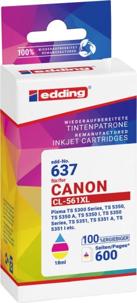 EDDING EDDING EDD-637 color Druckerpatrone kompatibel zu Canon CL-561XL