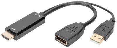 DIGITUS 4K HDMI Adapter - HDMI auf DisplayPort, 0,2 m