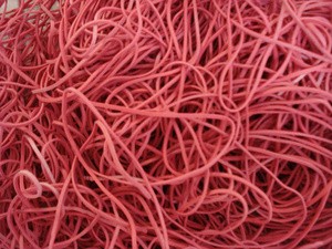 dm-folien Gummiringe im Beutel, rot, 100 mm, Großpackung