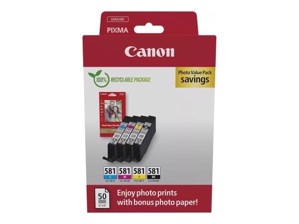CANON CLI-581 BK/C/M/Y Photo Value Pack 2106C006
