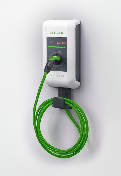 KEBA KEBA Wallbox KeContact P30 c-series EN Type2 6m Cable 22kW-RFID-MID - Green Edit