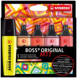 STABILO Textmarker BOSS ORIGINAL, 5er Karton-Etui ARTY