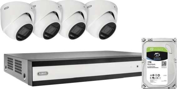 ABUS Analog-Video-Set: 4 Mini-Dome-Kameras + Rekorder TVVR33843D