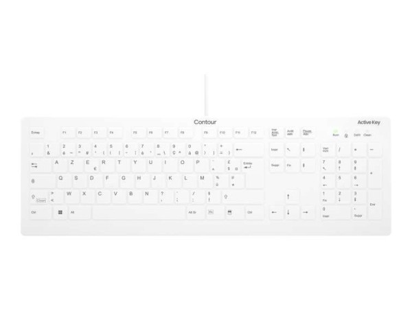 CHERRY AKTIVE KEY Flat Profile Hygiene Desktop Keyboard Seal AK-C8112-US-W/FR