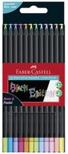 FABER-CASTELL Dreikant-Buntstifte Black Edition, 12er Etui