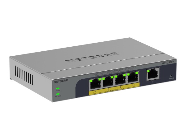 NETGEAR NETGEAR GS105EPP 8-Port Gigabit Ethernet Hochleistungs PoE + Plus Switch, PoE Budget 120 W, lüfterlo