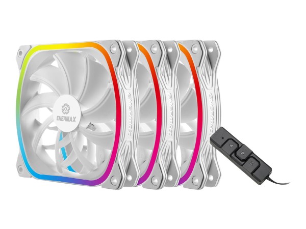 ENERMAX SquA RGB White 3 Pack 120x120 UCSQARGB12P-W-BP3