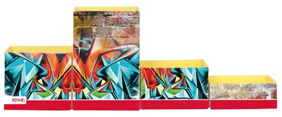 ROTH Multiköcher-Set "Graffiti", aus Karton, 4 Fächer
