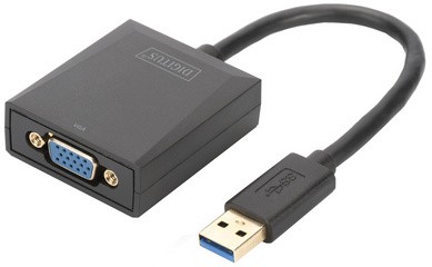 DIGITUS USB 3.0 - VGA Grafikadapter, USB auf VGA, schwarz