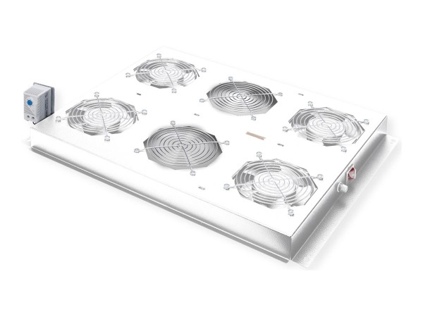 ROLINE 48,26cm 19Zoll Dachluftereinheit 4 Lufter Thermostat grau 26.21.0273