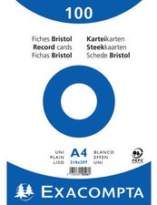 EXACOMPTA Karteikarten, DIN A4, kariert, weiß