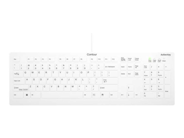 CHERRY AKTIVE KEY Flat Profile Hygiene Desktop Keyboard Seal AK-C8112-US-W/US