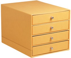 RHODIA Schubladenbox, aus Kunstleder, 4 Schübe, orange