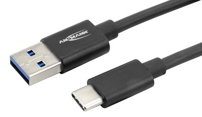 ANSMANN Daten- & Ladekabel, USB-A - USB-C, 2.000 mm, schwarz