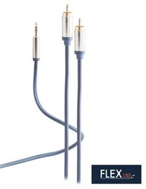 FLEXLINE Audiokabel, 2x Cinchstecker - 3,5 mm Klinkenstecker