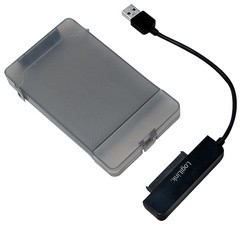 LogiLink USB 3.0 - SATA Adapter mit Schutzhülle, schwarz