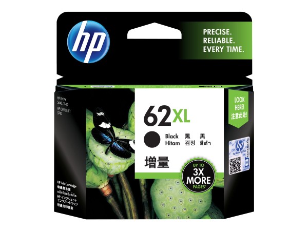 HP 62XL - 12 ml - Hohe Ergiebigkeit - Schwarz - original - Tintenpatrone - C2P05AE#UUQ