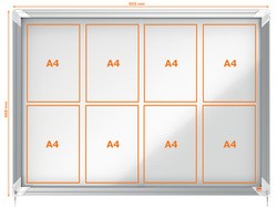 nobo Schaukasten Premium Plus, Metall-Rückwand, 27 x DIN A4