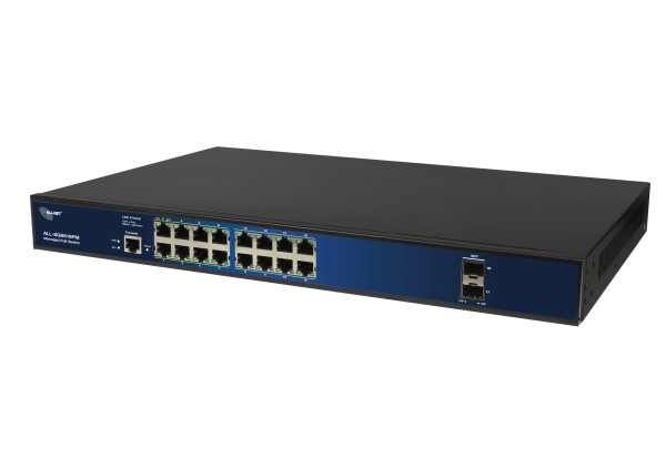 ALLNET ALLNET Switch full managed 16 Port Gigabit 280W 16x PoE+ 2x SFP Lüfterlos 19" - Switch - Kupferdraht