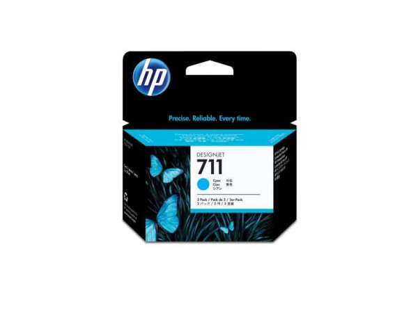HP 711 3er Pack Cyan Tintenpatrone CZ134A