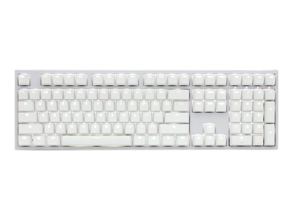 DUCKYCHANNEL DUCKYCHANNEL Ducky ONE 2 White Edition PBT Gaming Tastatur, MX-Speed-Silver, weiße LED - weiß