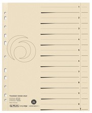 herlitz Trennblätter, A4 Überbreite, Manilakarton, chamois