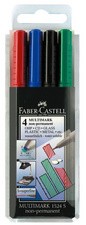 FABER-CASTELL NonPermanent-Marker MULTIMARK F, 4er Etui