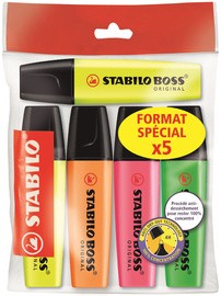 STABILO Textmarker BOSS ORIGINAL, 5 + 1 Ecopack