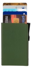 CLICKSAFE Kartenetui mit Clickbutton & RFID Schutz, silber