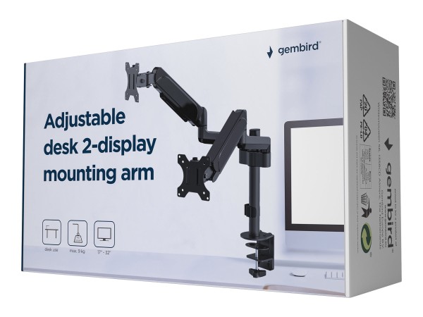 GEMBIRD GEMBIRD Montagearm 2 Displays, 17 32 Zoll, bis 9 kg