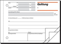 sigel Formularbuch "Quittung", mit MwSt.-Nachweis, A6 quer