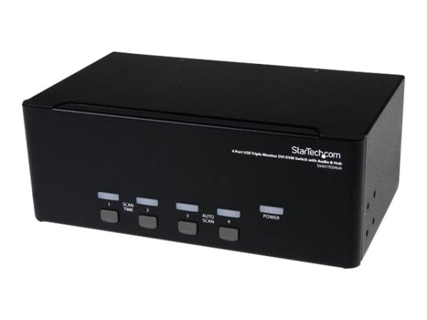 STARTECH.COM 4 Port Dreifach Monitor DVI USB KVM Switch mit Audio und USB 2 SV431TDVIUA