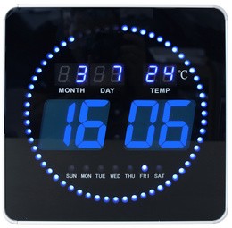 UNiLUX LED-Wanduhr FLO LED, mit Datum/Temperatur, schwarz