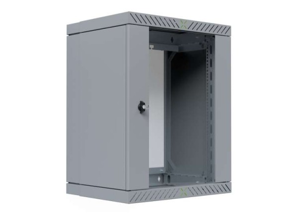 EFB 19Zoll 48,26cm Wandgehäuse X-Rack mit Glastür 400-600mm 15HE grau RAL70 WGX-1506GR.G1
