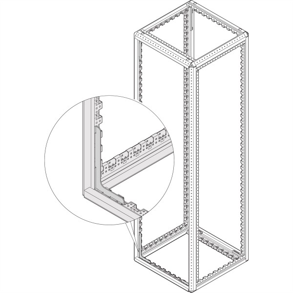 SCHROFF SCHROFF 20130621 Schrankgestell 600 x 1600 x 600 Schwarz-Grau 1 St.