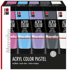 Marabu Acrylfarbe "AcrylColor" PASTELL, 5er Set
