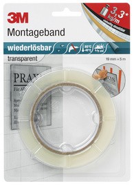 3M Scotch Montageband "wiederlösbar", 19 mmx5 m, transparent