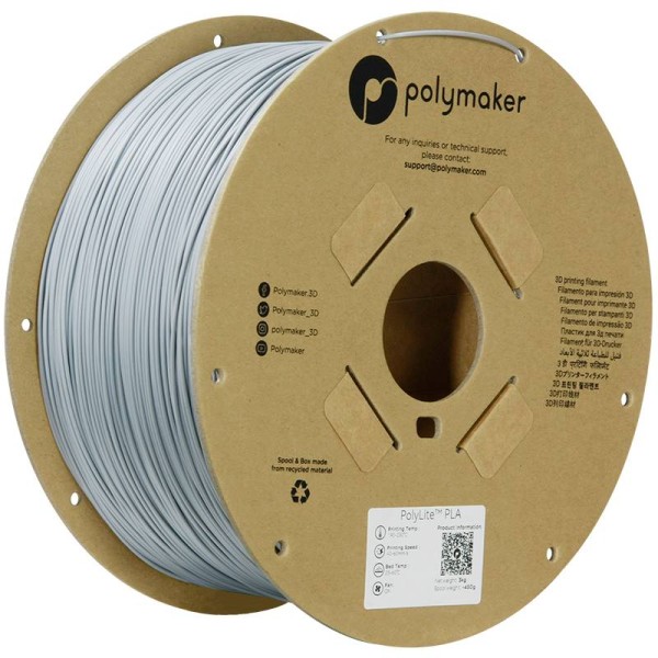POLYMAKER POLYMAKER PA02035 Filament PLA hohe Steifigkeit, hohe Zugfestigkeit 1.75 mm 3000 g Grau PolyLit