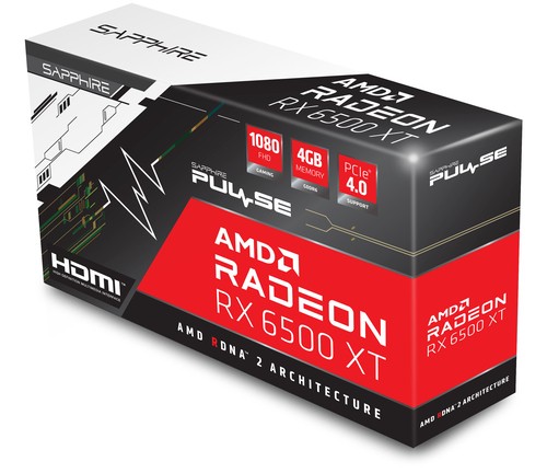 SAPPHIRE Pulse AMD Radeon RX 6500 XT GAMING OC 4GB 11314-07-20G
