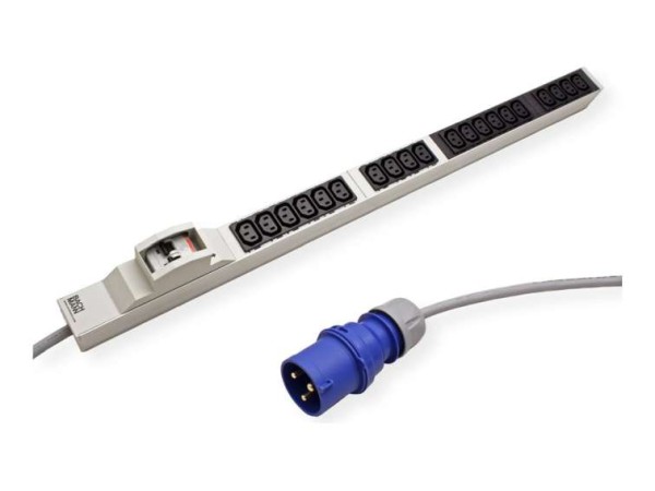 BACHMANN IT PDU ALU 1HE 20x C13 2x Schutzschalter CEE 32A blau 19.07.2169