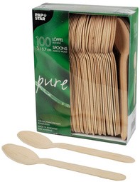 PAPSTAR Holz-Löffel "pure", Länge: 157 mm, 100er