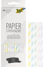 folia Papier-Trinkhalm "PASTEL STRIPES", Länge: 200 mm