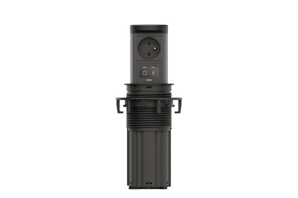BACHMANN ELEVATOR2 1xUTE, 1xUSB C/C 45W RAL9005 0,5m ISV BM0020581