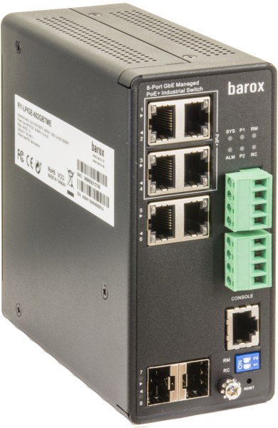 BAROX BAROX Switch für Hutschienenmontage, 6x10/100/1000TX, RJ45,