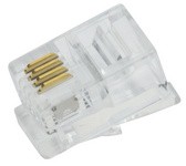 LogiLink RJ10 Stecker für Flachbandkabel, ungeschirmt